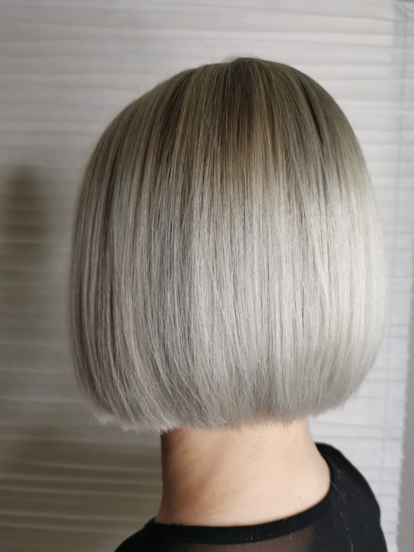 Ice Blond Blunt Bob